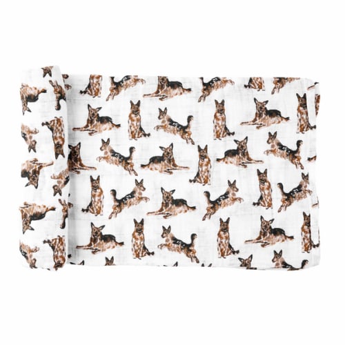 German Shepherd Swaddle Blanket | Mud Pie