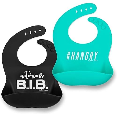 Simka Rose | Set of 2 Silicone Baby Bibs
