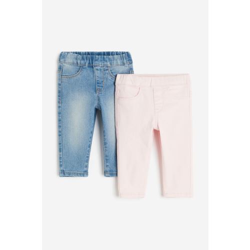 2-pack Treggings, Denim blue/light pink