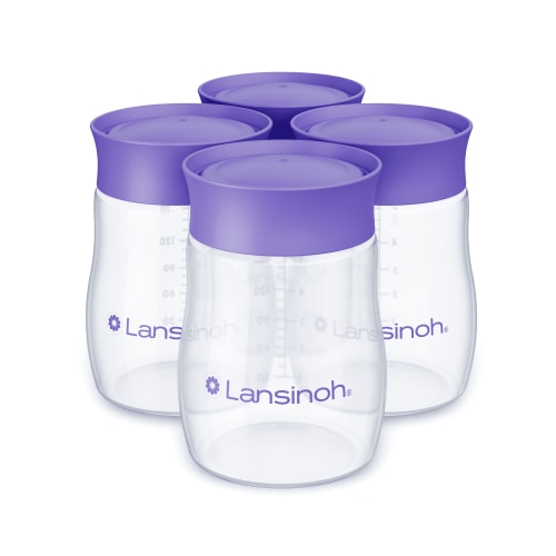 Lansinoh Breastmilk Storage Breast Pump Bottles, 4 Count