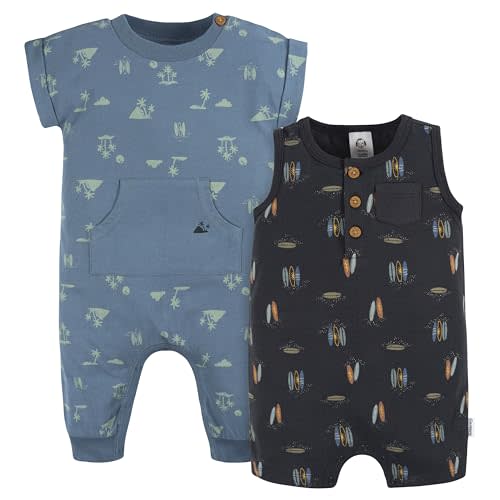 Gerber Baby Boys' Short Leg and Long Leg Romper Set