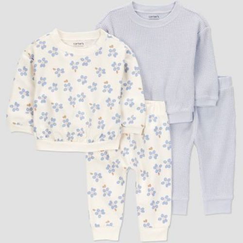 Carter's Just One You® Baby Girls' 4pc Floral Top & Jogger Pants Set - Blue