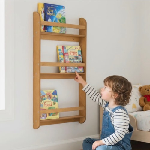 Wall-Mounted Montessori Bookshelf