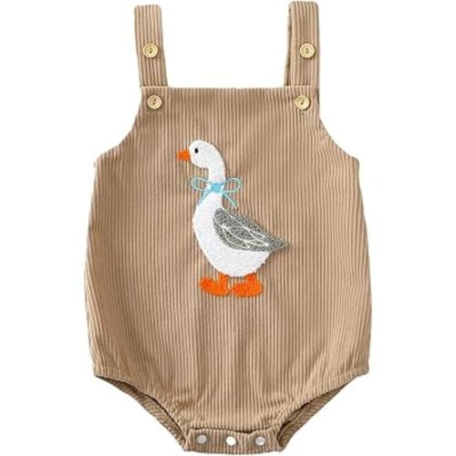 Baby Boy Girl Halloween Outfit Infant Slip Corduroy Bubble Romper Pumpkin Duck Bodysuit Overalls Cute Fall Clothes