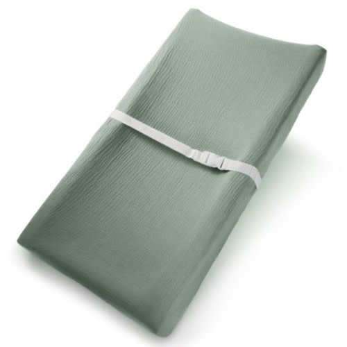 Muslin Fitted Changing Pad Cover, Extra Soft Diaper Changing Station Covers for Baby Girls Boys, Changing Pad Sheets Neutral by Comfy Cubs, Color: Fern