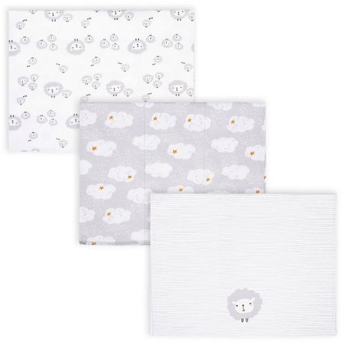 Gerber® 3-Pack Sheep Knit Burp Cloths in White/Grey