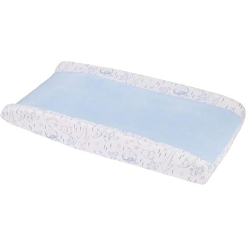 Disney Finding Nemo Cutest Little Catch Light Blue, and White Contoured Changing Pad Cover