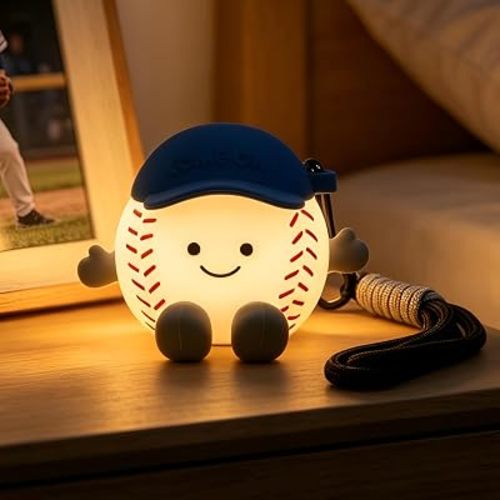 Baseball Night Light Gifts, RGB Kids Baseball Lamp Touch Control