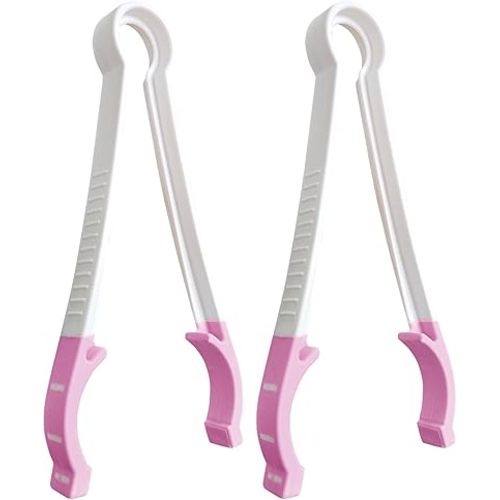 Matyz 2-PACK Baby Bottle Tongs with Non-Detachable Silicone Tips (Pink, 2 PCS), Non-Slip Grip, BPA-Free, Compact and Lightweight, Multipurpose for Bottle-Nipples or Pacifiers