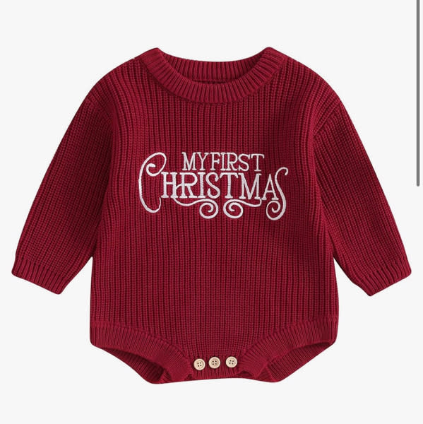 Adobabirl Baby Girl Boy Knitted Sweater Bubble Romper Long Sleeve Jumpsuit Festival Outfit Fall Winter Spring Clothes