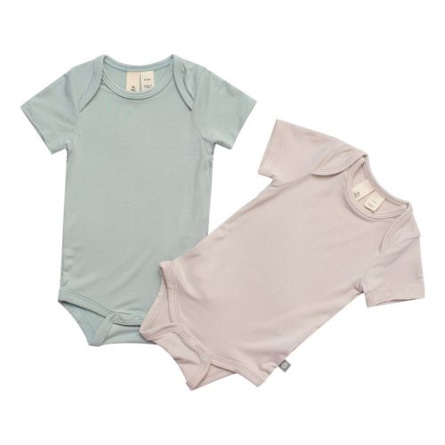 Kyte Baby 2-pack Short Sleeve Bodysuit In Sage And Oat