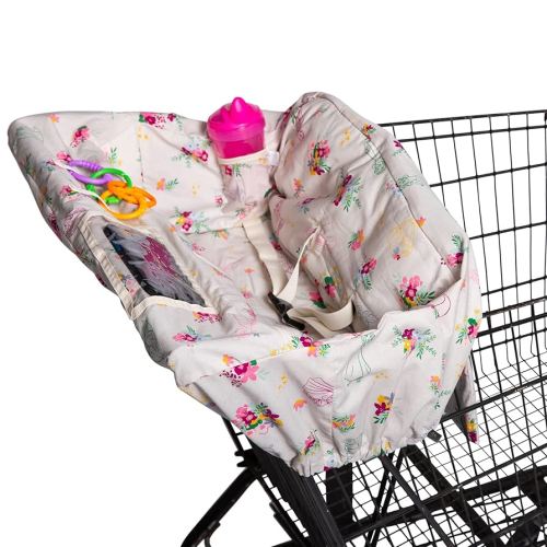 Disney Baby by J.L. Childress Shopping Cart & High Chair Cover - for Baby, Kids, Toddler, Girl - Phone Holder and Toy Loops - Extra Large, Universal Grocery Cart Cover - Disney Princess