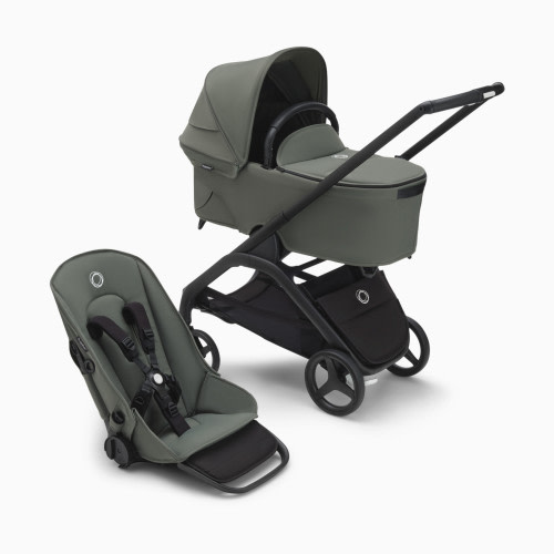 Bugaboo Dragonfly Seat and Bassinet Complete - Black/Forest Green-Forest Green