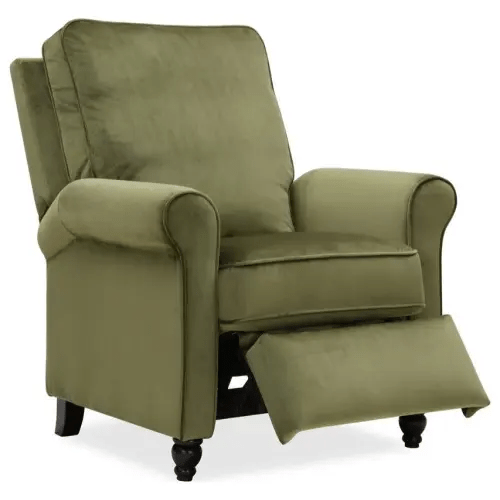 ProLounger Pushback Recliner in Kale Green Velvet