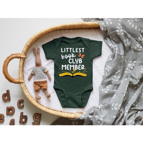 Littlest Book Club Member Nerdy Baby Onesie© | Baby Shower Gift Bookish Literary Gift