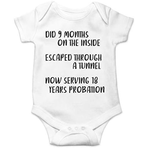 CBTwear Did 9 Month, Escaped Through a Tunnel, Serving 18 Years Baby Bodysuit Unisex Comfy Humor