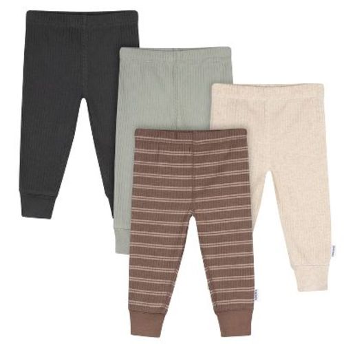 Gerber Baby Boys' 4-Pack Active Pants, Dark Shadow, 0-3 Months