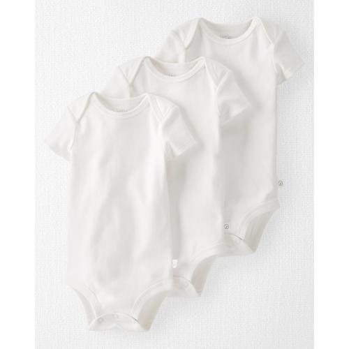 Carter's Little Planet Baby 3-Pack Organic Cotton Rib Bodysuits - 3M - Style,Light Cream