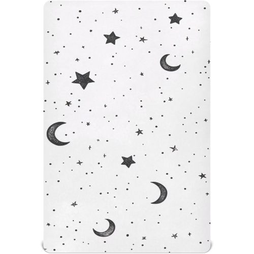 Kigai Star Moon Dot2_1 Crib Sheets - Fitted Crib Sheets for Boys Girls, Soft Baby Crib Mattress Sheets 52 x 28 Inches