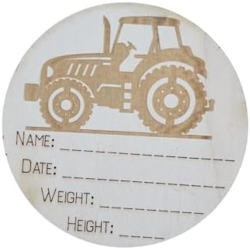 Personalized Wooden Baby Birth Announcement – Custom Engraved Newborn Plaque – Gender-Neutral Newborn Keepsake for Nursery or Baby Photos – Ideal Baby Shower Gift