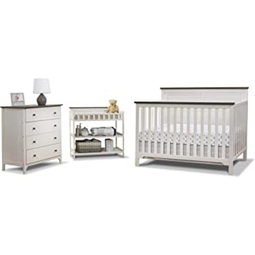 SORELLE FURNITURE Sorelle Farmhouse Room in a Box, 3 Piece Set, Chocolate and White