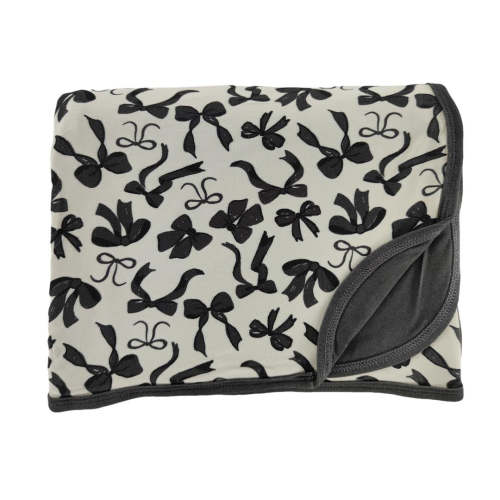 Monochrome Bows Bamboo Blanket