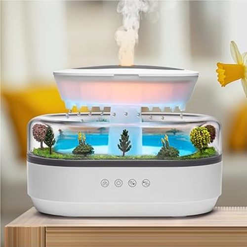 Essential Oil Diffuser Cloud Humidifier Rain Water Drip Diffuser Humidifier with Drip Music soothing