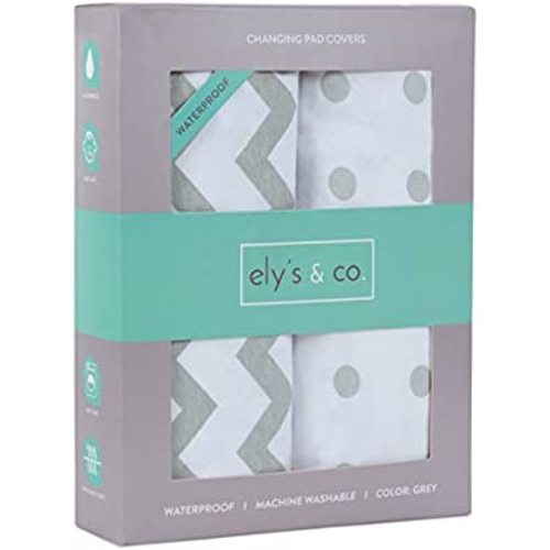 Ely's & Co. Patent Pending Waterproof Changing Pad Cover Set | Cradle Sheet Set, no Need for Changing Pad Liner