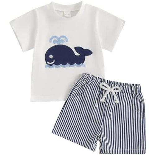 fhutpw Toddler Baby Boy Summer Clothes Tractor Letter Short Sleeve T-Shirt Tops Pockets Casual Shorts Set Infant Outfits