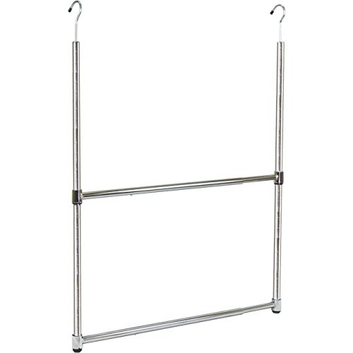 Oceanstar ACR1538C 2-Tier Portable Adjustable Rod Closet Hanger, Chrome