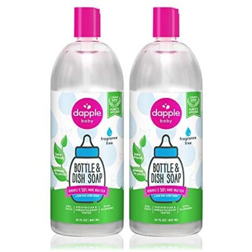 Dapple Baby Bottle and Dish Liquid Refill 30 Fl Oz (Pack of 2) Fragrance Free 60.0 Ounce