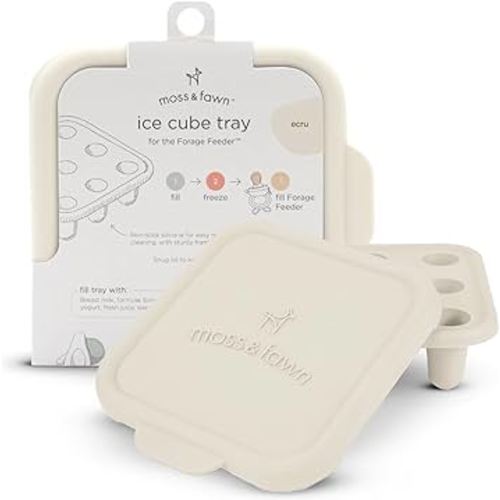 Ice Cube Tray, Forage Feeder Freezer Mold for Breast Milk, Formula, Bone Broth, Purees, and Baby Food - Ecru