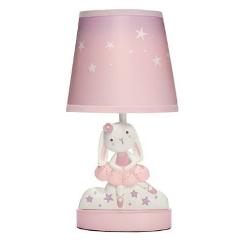 Bedtime Originals Tiny Dancer Pink/white Lamp With Shade By Lambs & Ivy (includes Led Light Bulb)