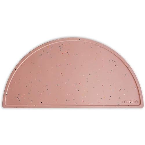mushie Silicone Placemat for Kids | BPA-Free Non-Slip Design (Powder Pink Confetti)