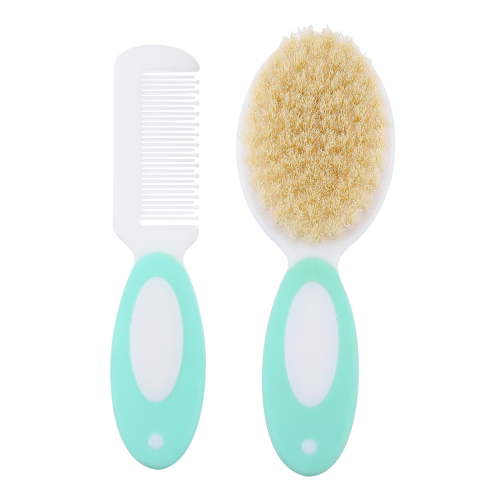 2Pcs Baby Hair Brush Toddler Natural Wool Hair Brush Baby Comb for Infant Kids