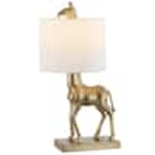 TRUE FINE Aimee 24 in. Antique Gold Giraffe Table Lamp with White Linen Shade TD30012T