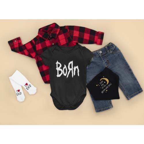 Nu- Metal Baby Bodysuit Born – Nostalgia Gift for Alt-Music Loving Parents | Punk & Heavy Metal Baby Apparel