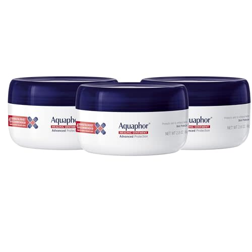 Aquaphor Healing Ointment - Skin Protectant for Dry Cracked Skin - Hands, Heels, Elbows - 2.8 oz Jar (Pack of 3)