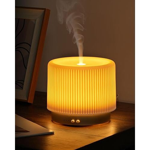 Essential Oil Diffuser - 280ml Ceramic Diffuser for Large Room & Commercial Use, 2.4MHz Aromatherapy Diffuser with Cool Mist Humidifier & Night Light, Ideal for Bedroom, Office, Yoga, Spa, Gifts
