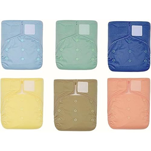 KaWaii Baby One Size Heavy Duty HD2 Cloth Diaper Shells, Reusable, Washable, Leakproof for babies 8-36 lbs - Pack of 6