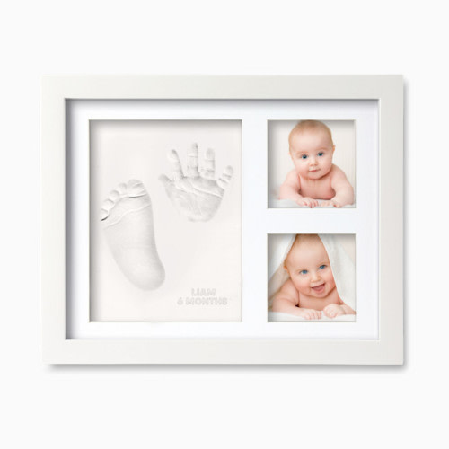 KeaBabies Baby Handprint & Footprint Keepsake Solo Frame - Alpine White, Solo Frame