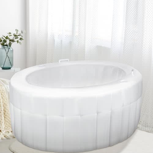 Yoande 1 Set Birth Pool with Liner Including 1 Inflatable Home Birthing Pool 1 Liner Birthing Tub White Water Birth Tub for Labor Expectant Mothers Doula Midwife Supplies 65 L x 55 W x 26 H