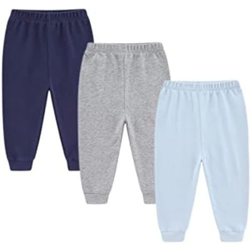 Unisex Newborn Baby Cotton 4-Pack Pants Embroidery Pringting Casual Leggings 0-24 Months for Boys and Girls