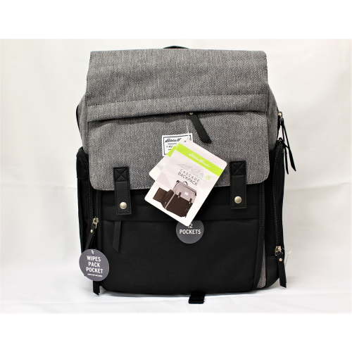 Eddie Bauer Cascade Backpack Diaper Bag (Black/Dark Gray)