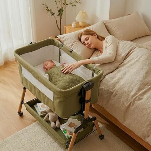 [Extra Large All-in-One Bedside Bassinet Crib Sleeper