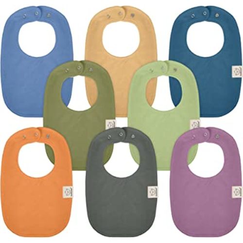 8-Pack Organic Baby Bibs for Girls & Boys - Teething Baby Bibs for Boy, Girl - Newborn Bibs for Baby Girl, Boy (Cruise)