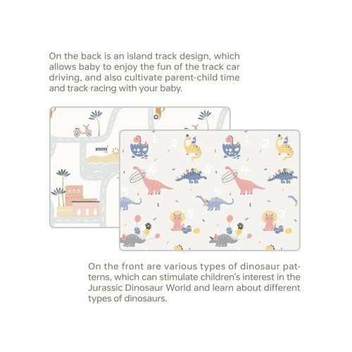 Baby Play Mat Foldable Baby Floor Play Mat X-Large Soft Foam Playmat for Babies Reversible Waterproof Padded Baby Girl Play Mat Portable Thick Crawling Mat for Indoor Outdoor(70"*78"*0.4")