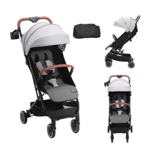 Free Shipping! SKYSHALO Baby Stroller, Stroller for Newborn One-Click Folding Umbrella Stroller Lightweight Travel Stroller for Baby, Light Grey