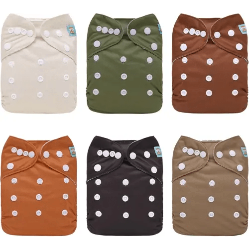 ALVABABY Baby Cloth Diapers 6 Pack with 12 Inserts Baby Girls and Boys