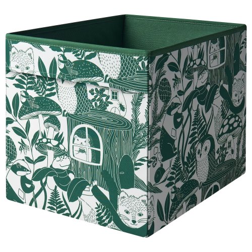 SKOGSDUVA Box - green/white 13x15x13 "